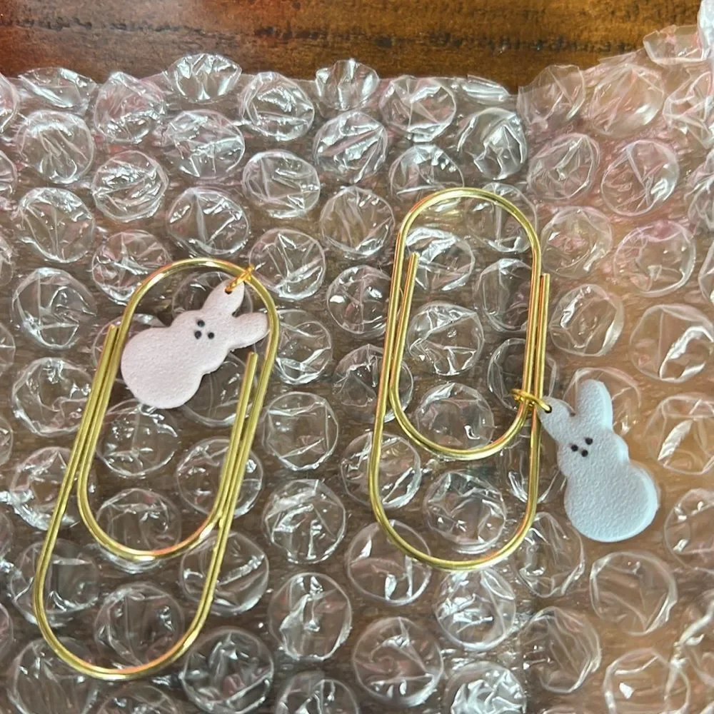Gold color clip with bunny pendant NEW  3 colors to choose journaling